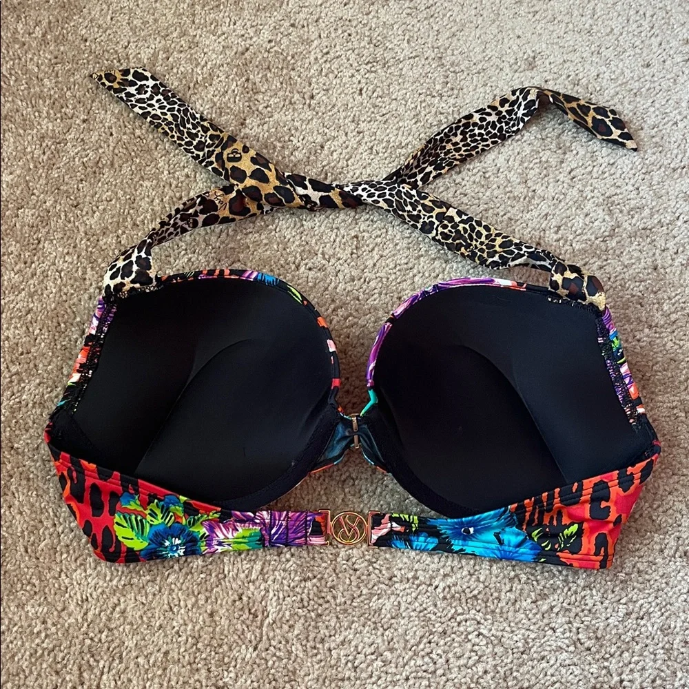Victoria’s Secret Miraculous Bombshell Very Sexy Leopard Floral Bikini Top